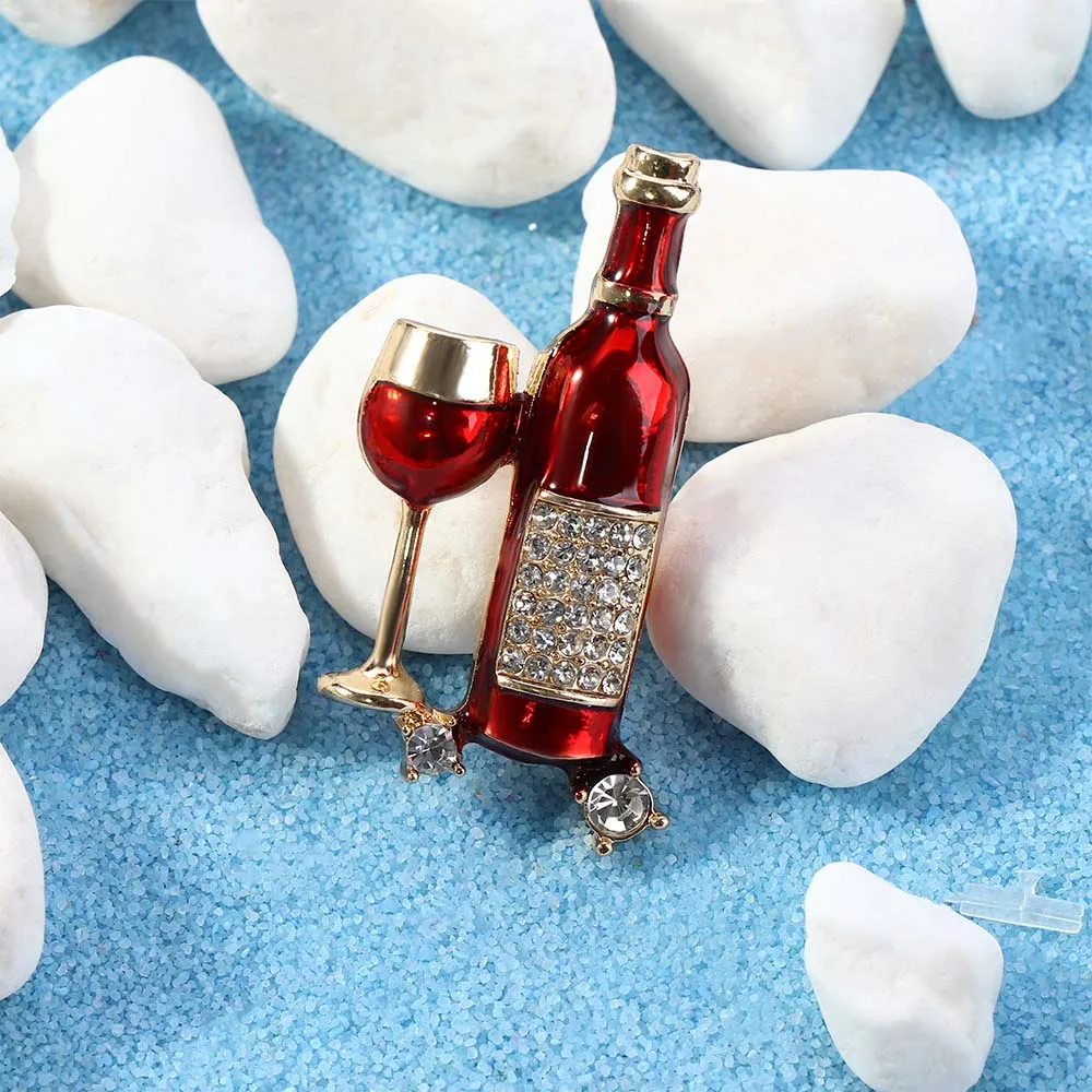 Эмалированные Броши для женщин и мужчин в виде бутылки Красного вина|Броши| |