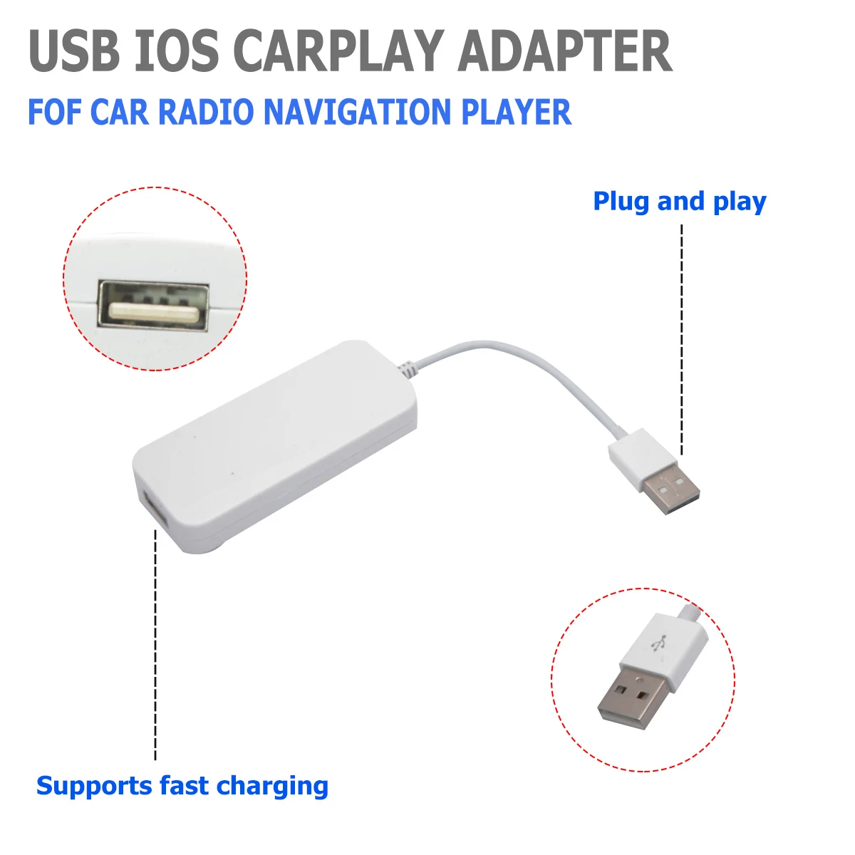 Автомобильный USB адаптер Carplay для WinCE Apple iPhone Android|Кабели адаптеры и разъемы| |