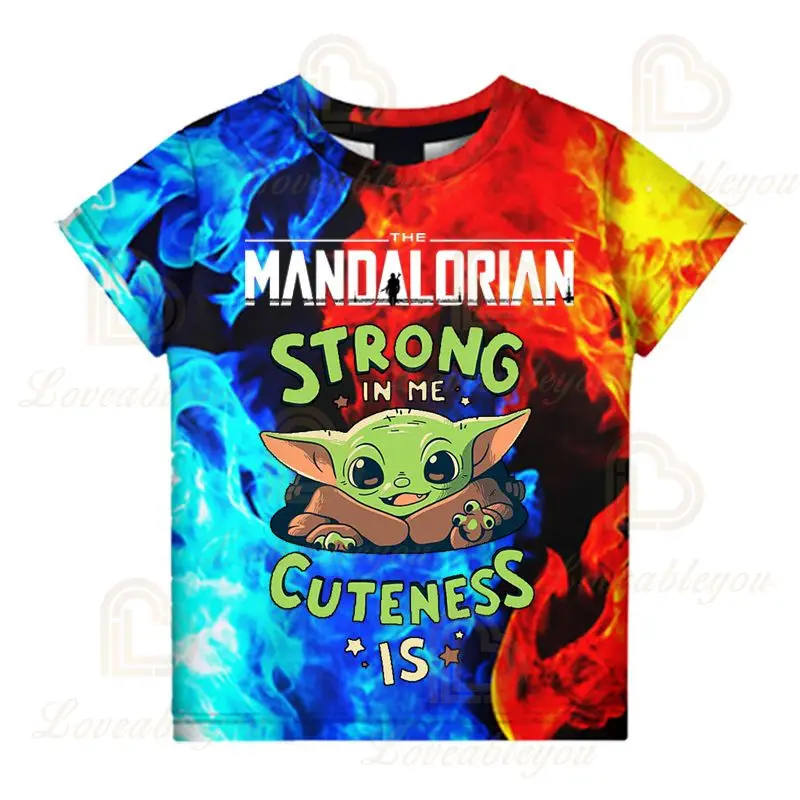 Футболка в уличном стиле для мальчиков и девочек топы с 3D-принтом мандалор летние