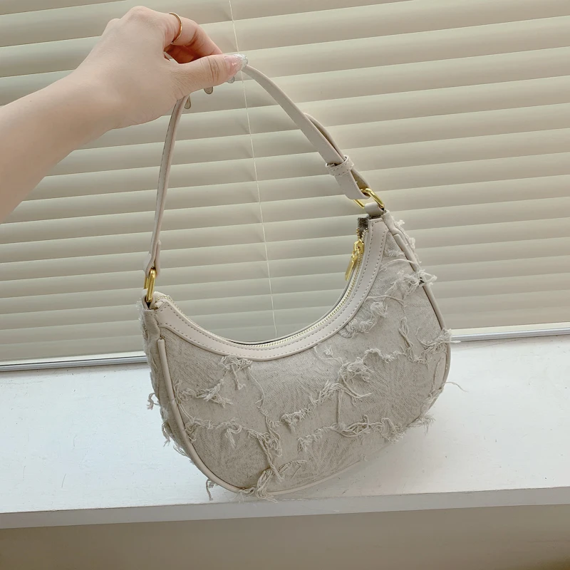 

Solid Color Nylon Cloth Shoulder Bags for Women 2021 New Handbags Luxury Women Bags Designer Crossbody Bags Casual Underarm Bag