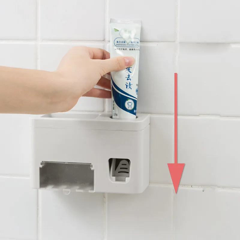 

New Fashion Toothpaste Dispenser Hands Automatic Squeezer Hot Sale Squeeze Out Wall Mount Bathroom Accessories 2 Colors