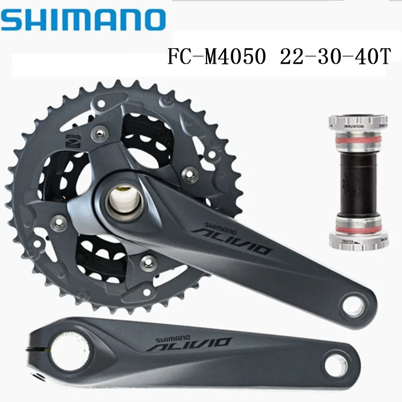 Горячая Распродажа Shimano Alivio M4050 crank 170 мм 3x9 27 скорость FC 22 30 40T HollowTech система для