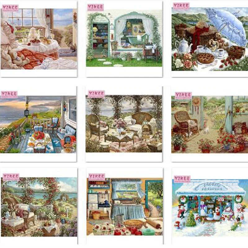 Алмазная живопись вышивка крестиком мозаика стразы круглая парк 5d сделай сам