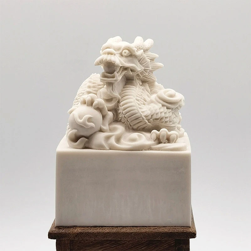 Escultura de dragón chino, adorno de hormigón, molde de silicona, modelo de dragón, adorno de yeso de cemento