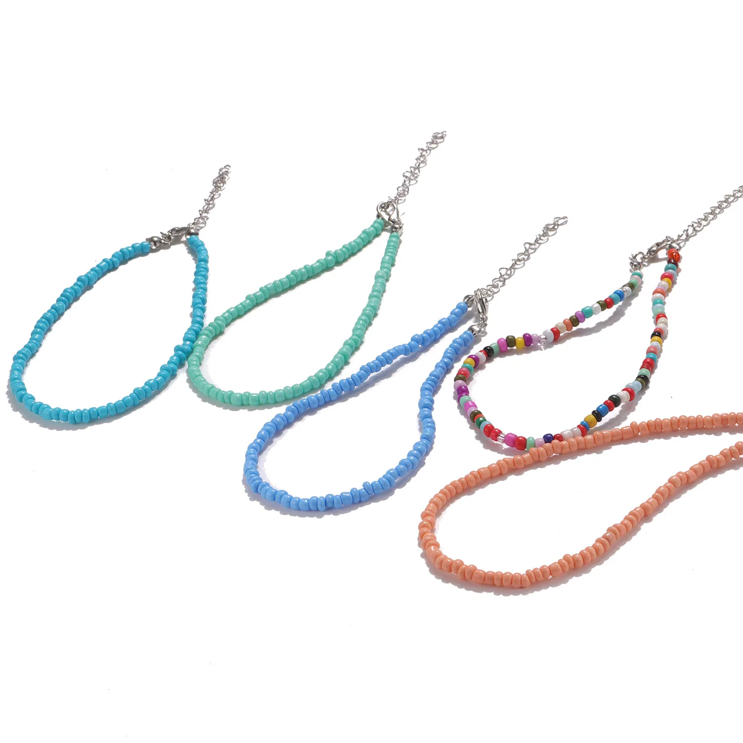 

1PC Fashion Women's Anklet Colorful Rice Beads Beach Anklet Bohemian Anklet