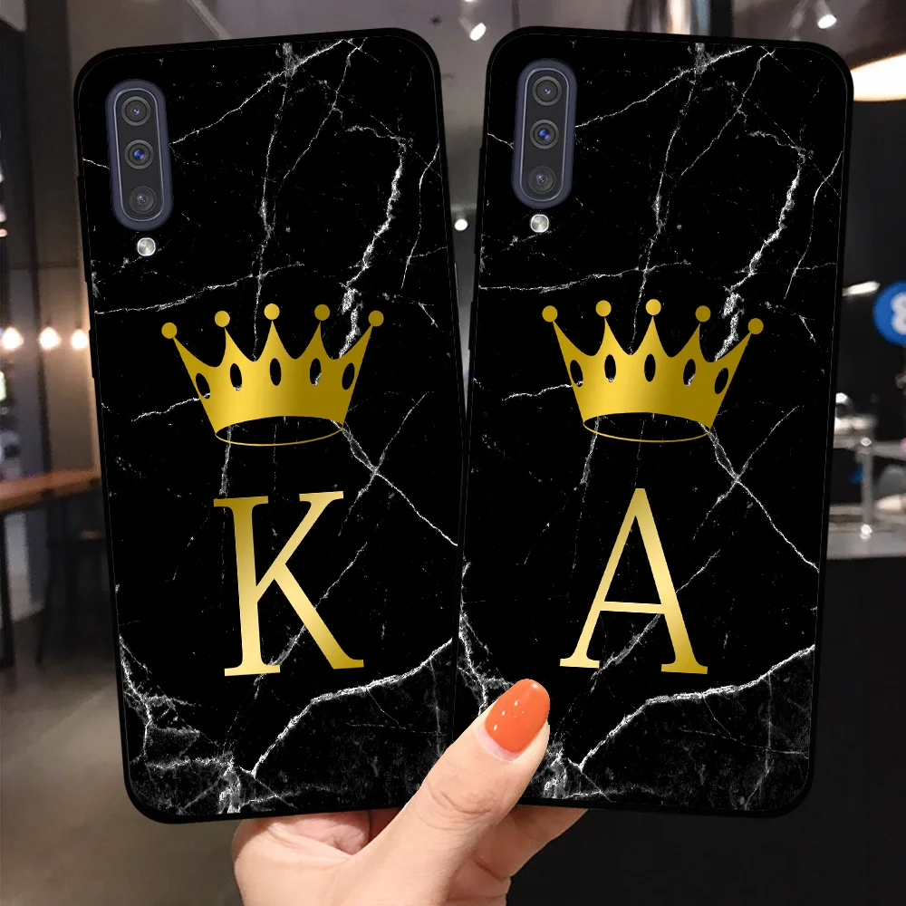 Настроить ваш собственный буквы от А до Z чехол для Samsung A50 A50s A70 A10 A20 A30 A30s A40 A7 A8 2108