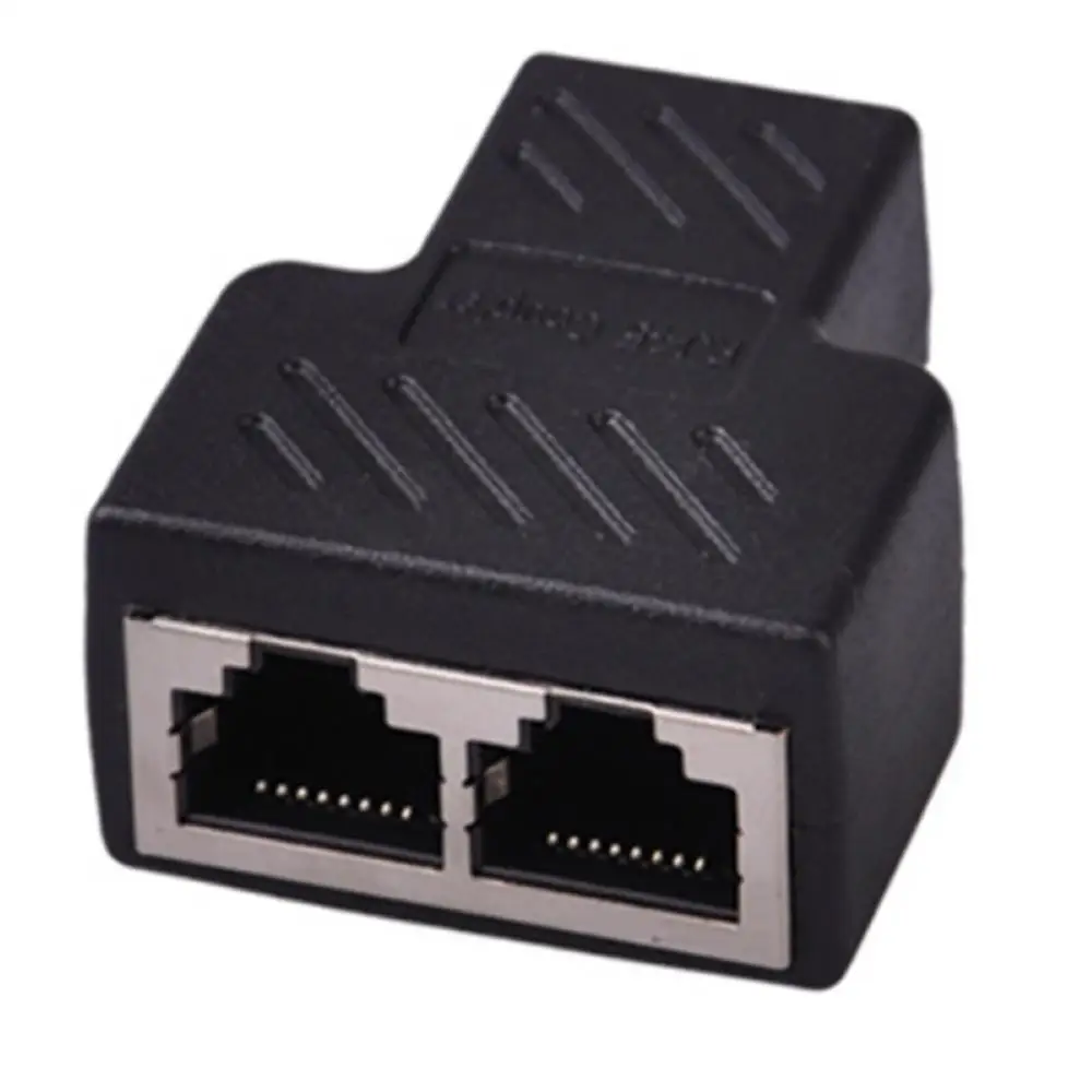 

1 to 2 Way RJ45 Female Splitter Adapter Silicone LAN Ethernet Network Cable Connector For Hubs TV Box Router Computer