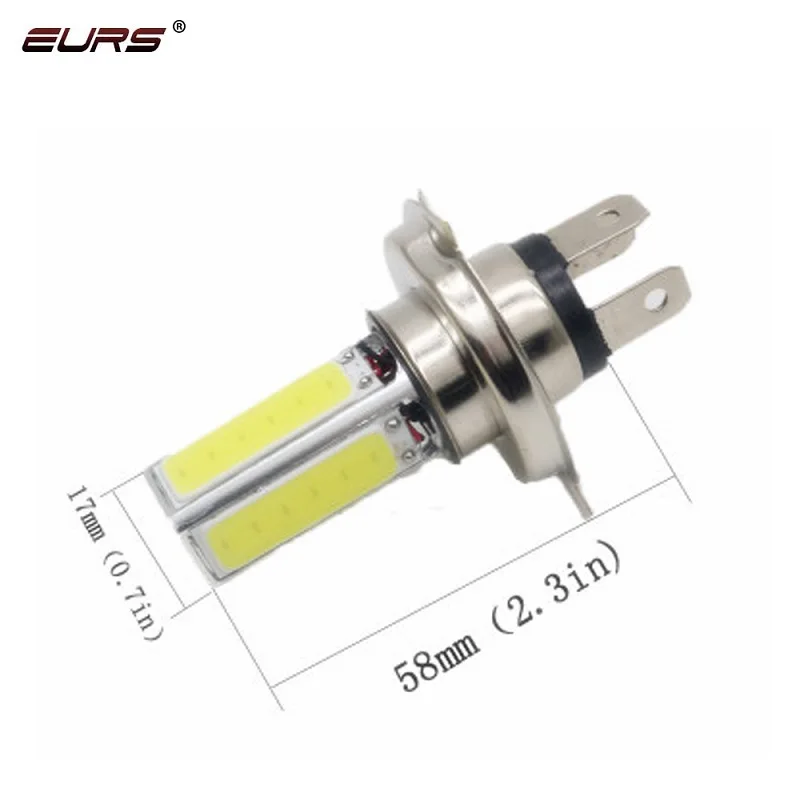 Светодиодсветодиодный лампы EURS H4 LED H7 H11 COB для мотоциклетных фар противотуманные