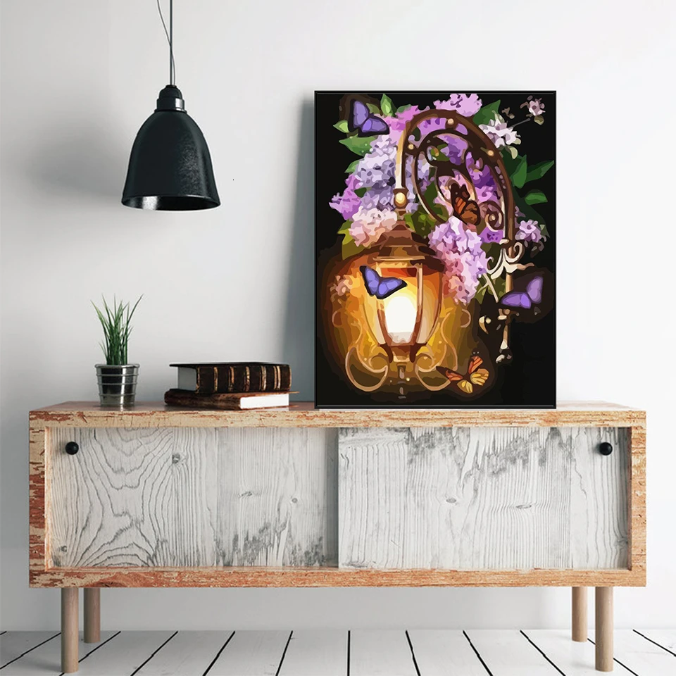 AZQSD Unframe цветочные наборы для рисования по номерам ручная работа подарок