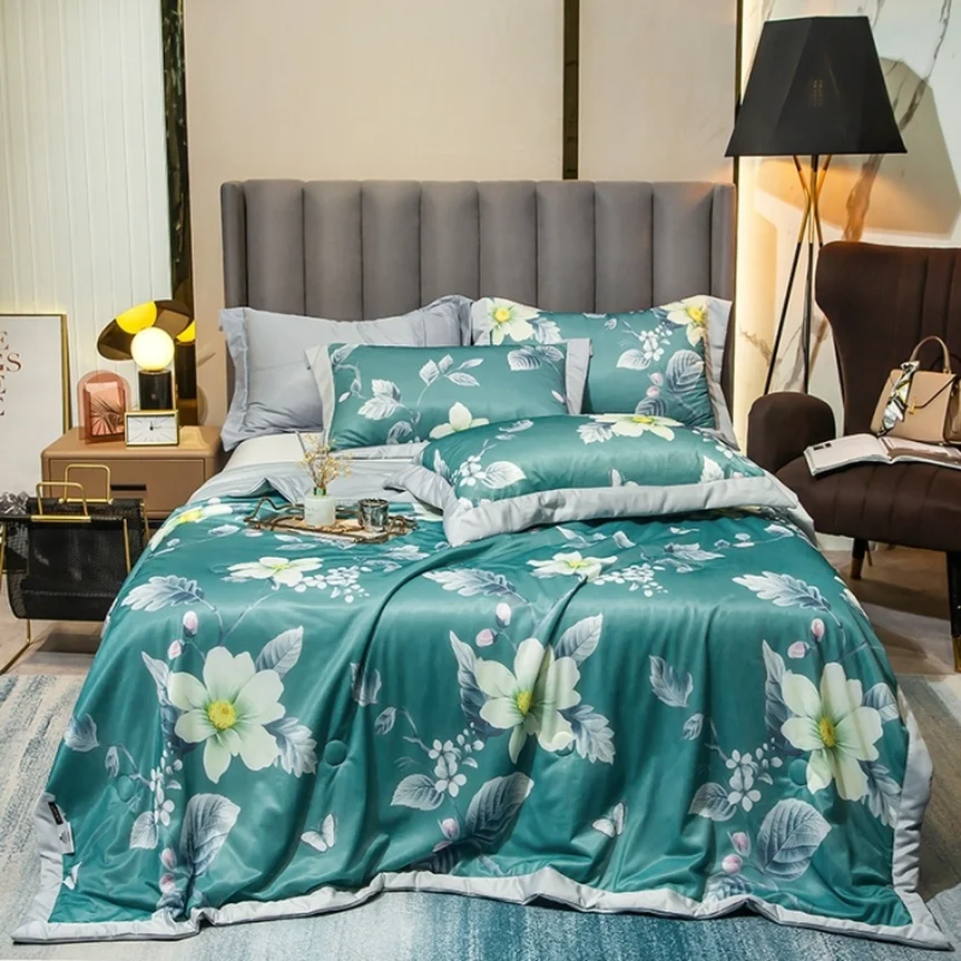 

1Pcs Printed Summer Quilt Bedding Home Decor Thin Bedspread for Double Bed Air Condition Comforter Bed Cover King Size Blankets