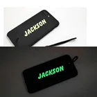 1X зеленые светящиеся наклейки, персонализированная этикетка с именем, Персонализированная бирка светится в темноте для бутылки с водой, Ланч-бокс, декор для ноутбука, сотового телефона