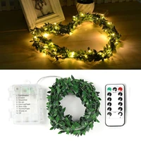 23510m warm white tiny green leaf string lights holiday copper wire green leaf vine garland for christmas party new year