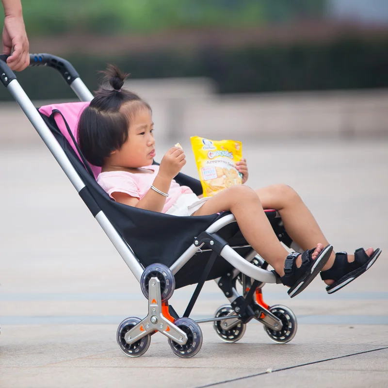 

Multifunctional Shopping Cart, Aluminium Alloy Frame Stair Climber Trolley Dolly, Pink Grocery Foldable Wagon