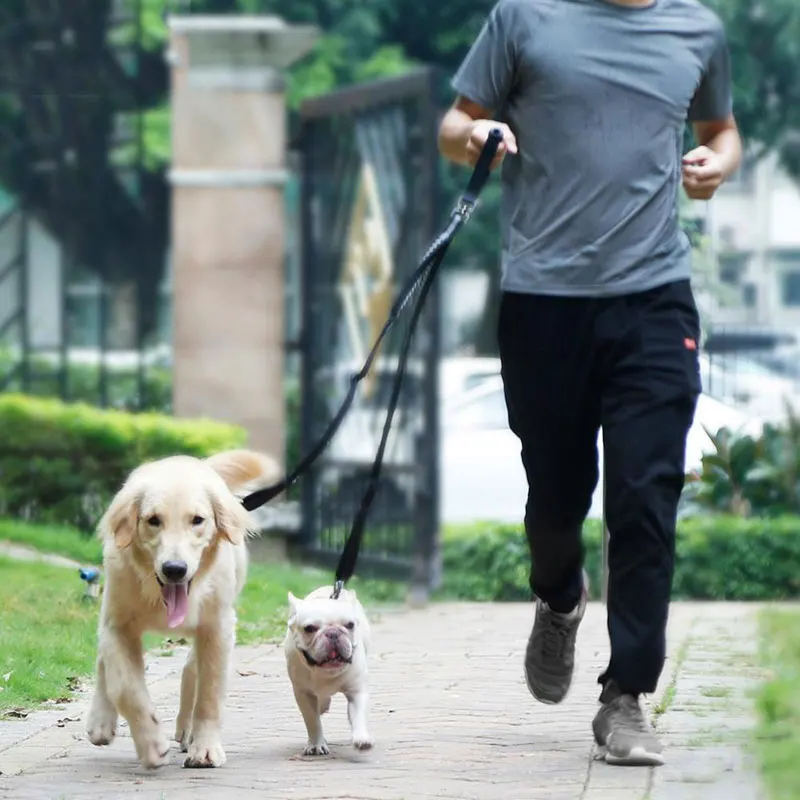 Регулируемый двойной поводок для собак мягкая ручка не спутывается разветвитель