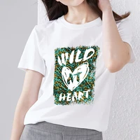 t shirt womens commuter o neck tiger and leopard letter printing series all match casual slim comfortable breathable soft top