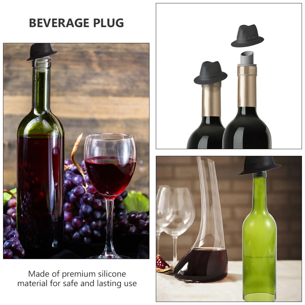 

1Pc Silicone Bowler Hat Stopper Beer Bottle Stopper Red Bottle Plug