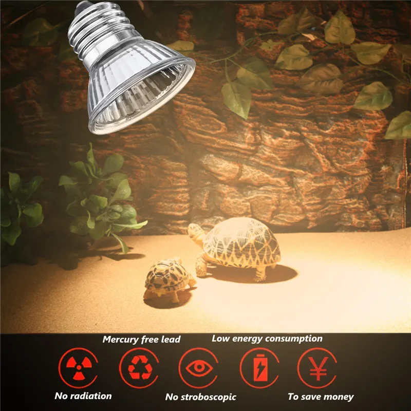 

E27 25W 40W 50W 60W 75W UVA+UVB LED Light Bulb Reptile Pet Terrarium Brooder Heater Lamp AC220V