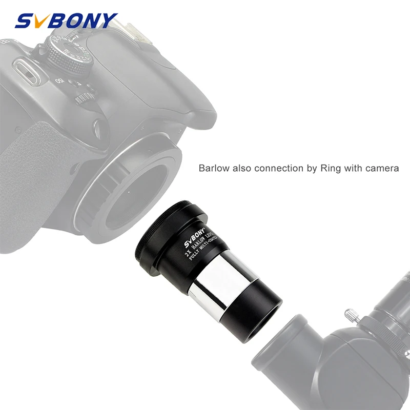 SVBONY 1.25 '' 2X бинокль телескоп Линза барлоу Телескопа M42X0.75 Нить для Стандартной Телескопа Окуляр Астрономия/T Адаптер Двойной Линзы телескопы астрономические телескопы астрономические F9108A