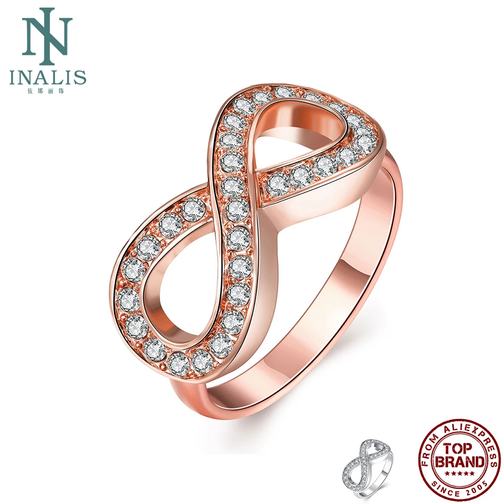INALIS полые 8 формы чешское сверло Простые Романтические кольца для женщин розовое