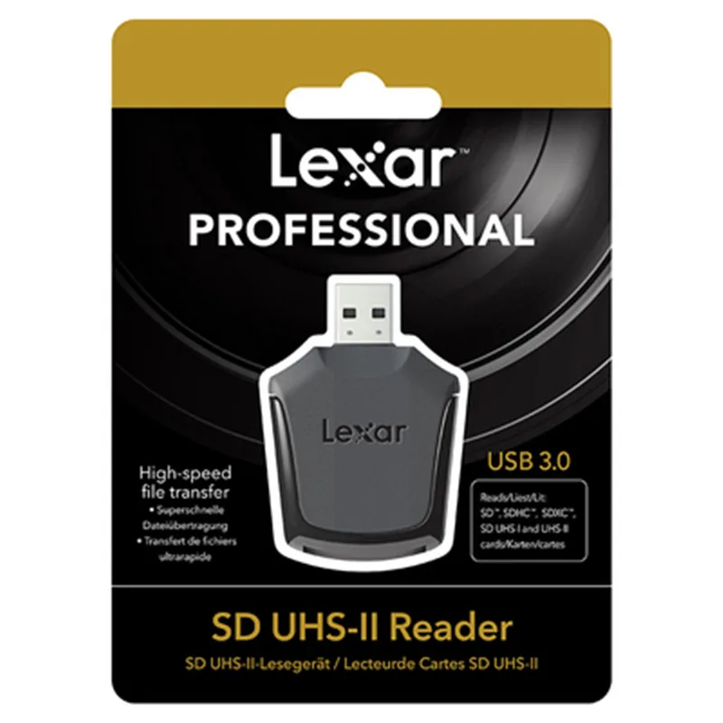 Lexar Профессиональный SD SDHC Устройство чтения карт памяти USB 3,0 высокоскоростной SD UHS-II считыватель