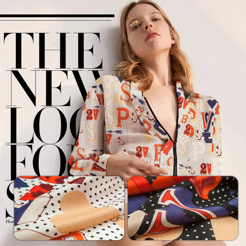 112 см шелковая ткань с принтом 12 мм крепдешиновая летняя рубашка платье Детская