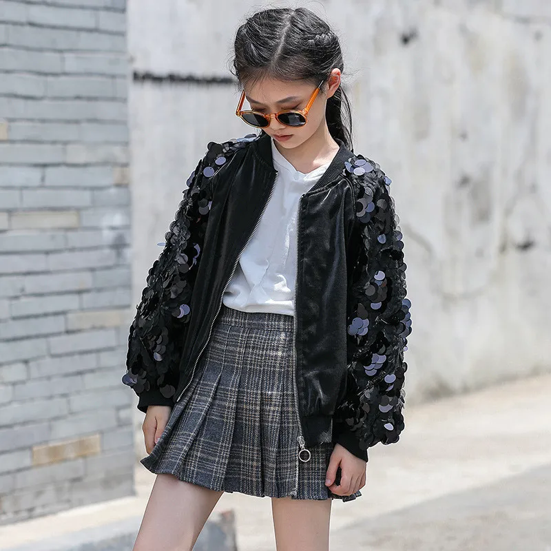 

Осень-зима 2020, модные куртки для маленьких девочек, милые пальто с блестками для детей, одежда для младенцев, верхняя одежда, детская одежда