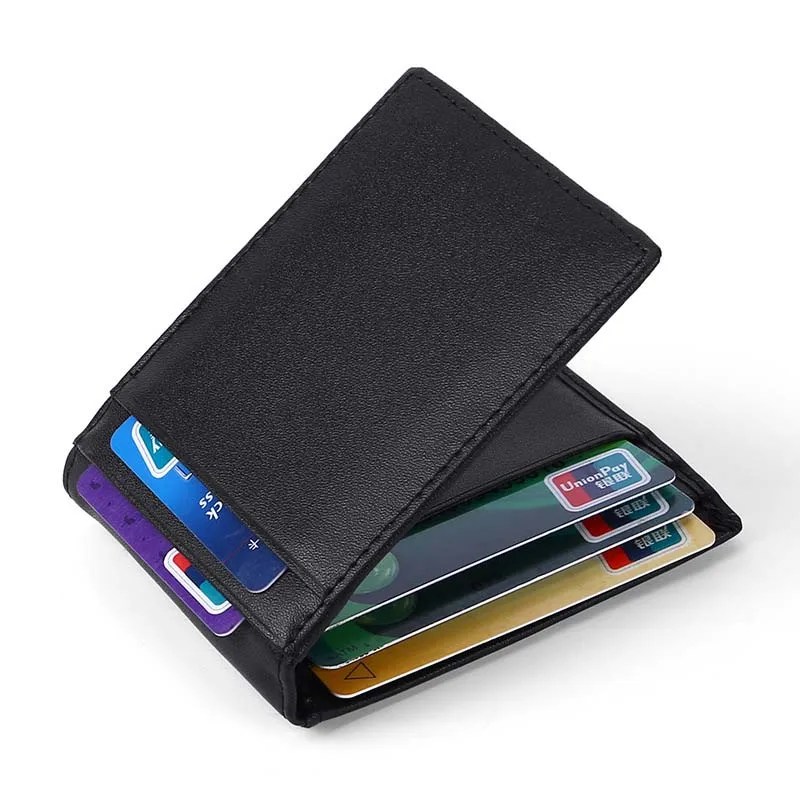 20PCS / LOT Wallet Men Money Purse With Zipper Coin Pocket ID Card Genuine Leather Mini Purse For Men