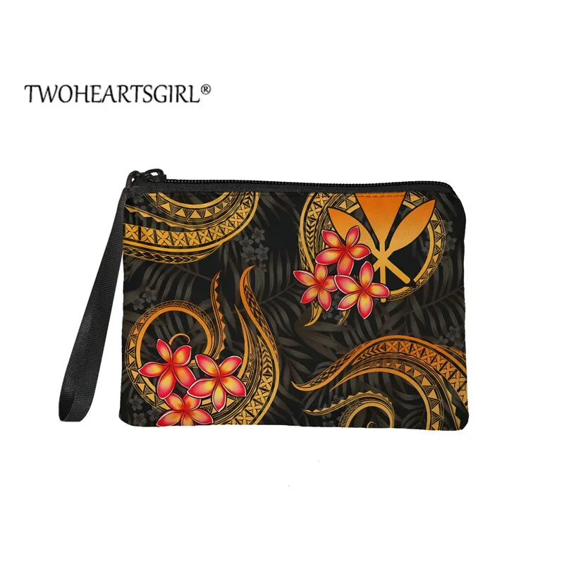 

Кошельки для монет Kanaka Maoli с Полинезийским принтом, красочные кошельки, сумка для монет для девочек, детская маленькая сумка на молнии с реме...
