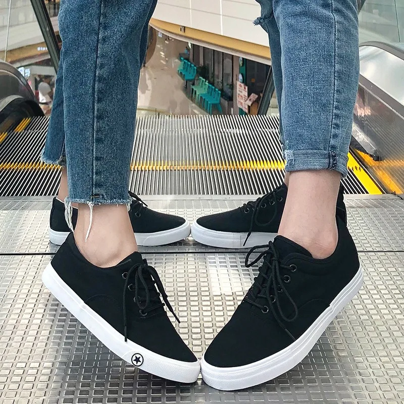 

Spring Autumn Men Casual Shoes Canvas Shoes Breathable Lac-up Off White Sneakers Men Fashion Loafers Low-cut Zapatos De Hombre