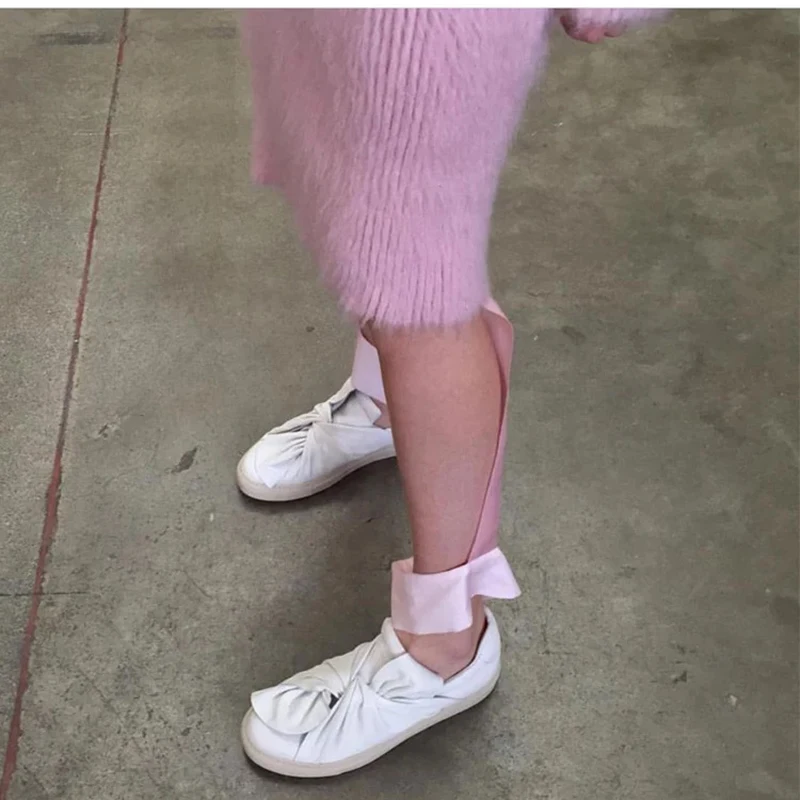 Лоферы с бантом женская модная обувь повседневная для ленивых дикая толстая