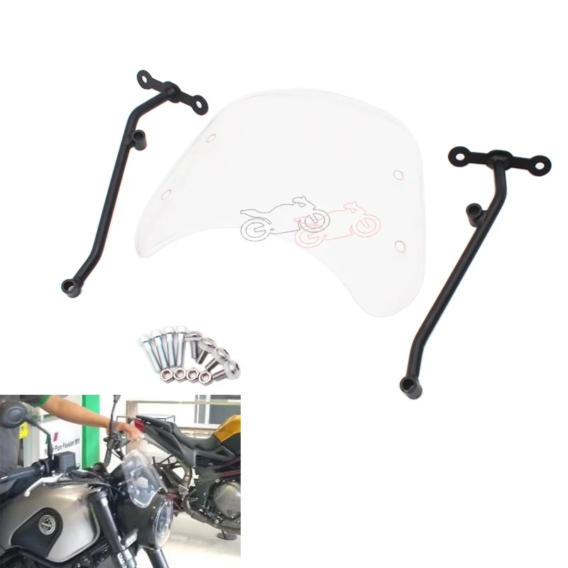 

1set Motorcycle Headlight Protector Clear LENS Front ABS Plastic Windshield Windscreen Wind Deflector for Benelli Leoncino 500