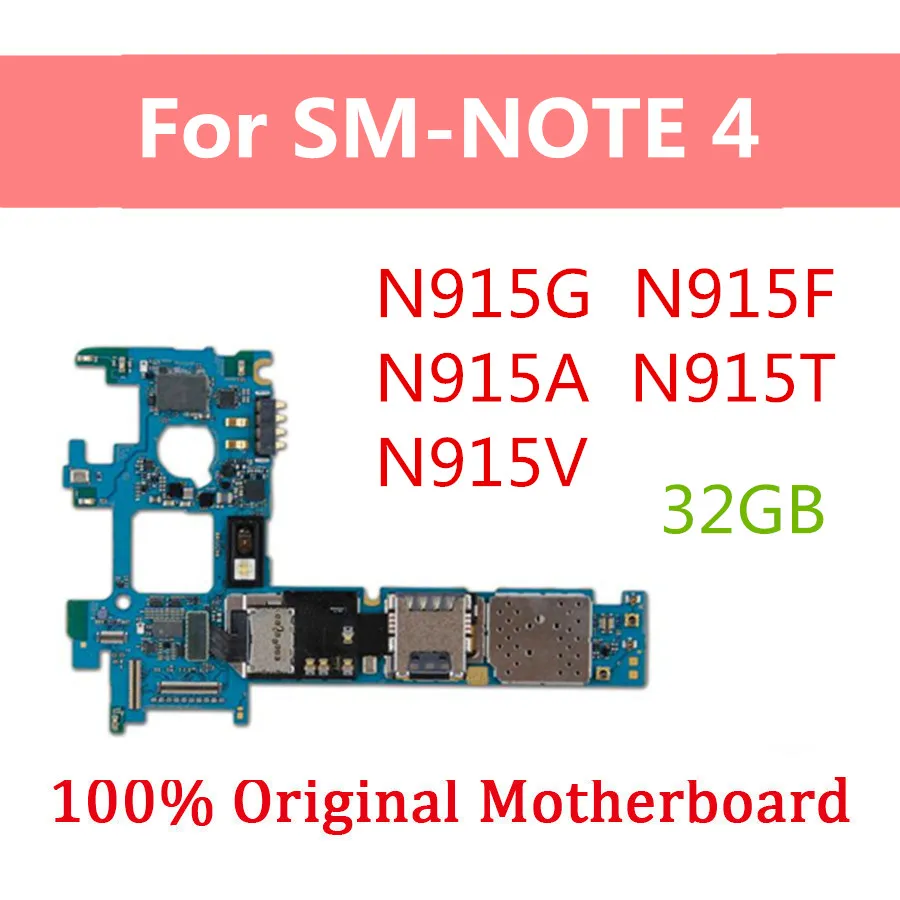 Заводская разблокированная материнская плата для Samsung Galaxy Note 4 N915G N915A N915T N915V