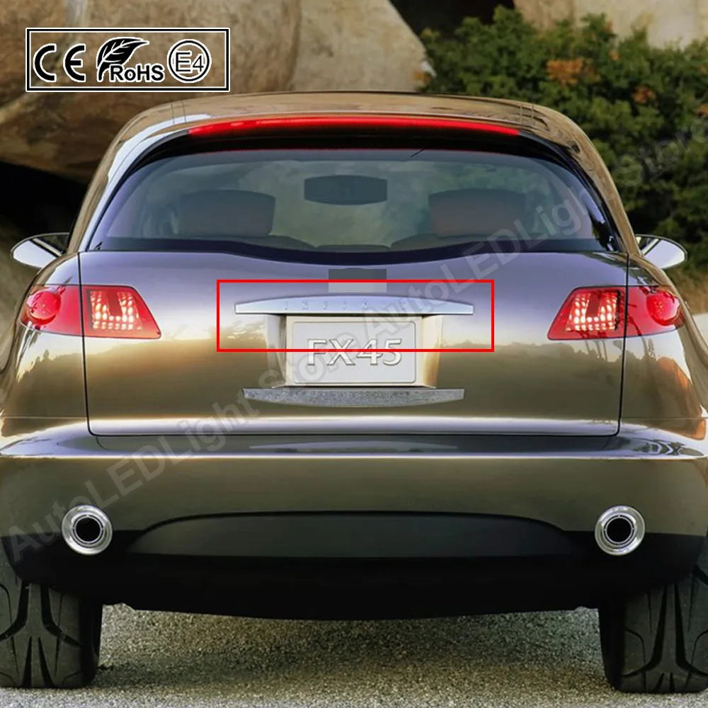 

2Pcs LED License Plate Light Number Plate Lamp For Infiniti FX35/45 2003 2004 2005 2006 2007 2008 Q45 1996-2001 I30/I35 M37/M56