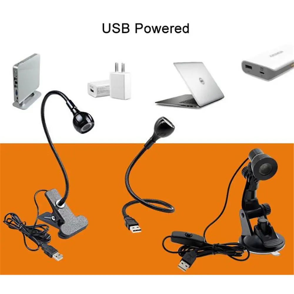 

Portable 3W LED Desk light, 4 Brightness USB Power dimmable clip on lamp for Desk, Bed Headboard and Computers, LED reading lamp