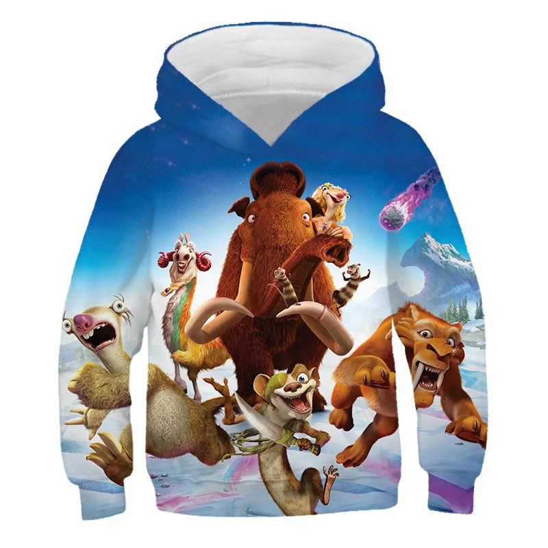 

2022 New Ice Age Children's Clothing Anime Manga Hoodie 3D Pattern Boys and Girls Sportswear Spring and Autumn Clothing
