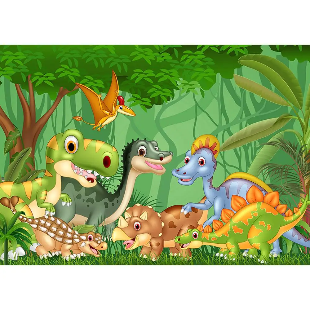 Вечерние фоны с изображением динозавра джунглей для фотосъемки компьютерной