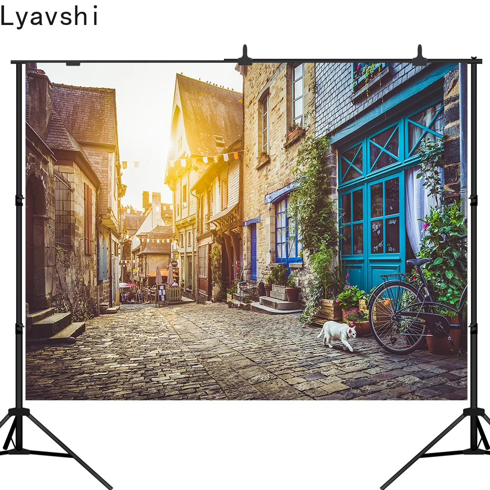 

Фоны Lyavshi для детской портретной фотосъемки, старый город, улица, реквизит фотосессия Фотостудия