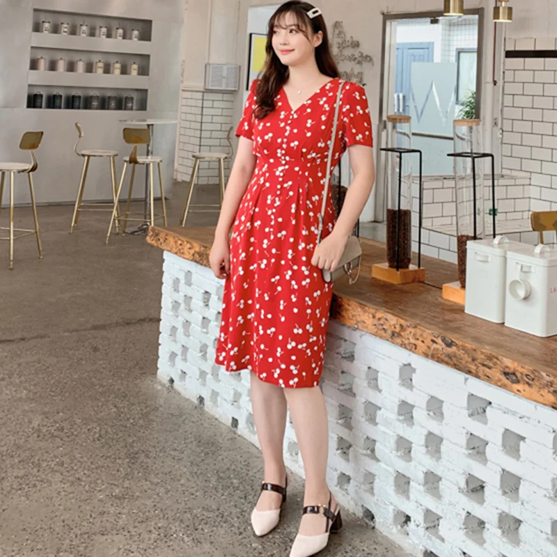 2021 Абая длинные весенние женские вишни платья большого размера плюс модная