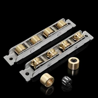 4 pcslot stainless steel pulley glass sliding door roller cabinet heavy mute bearing wheel track pulley furniture hardware