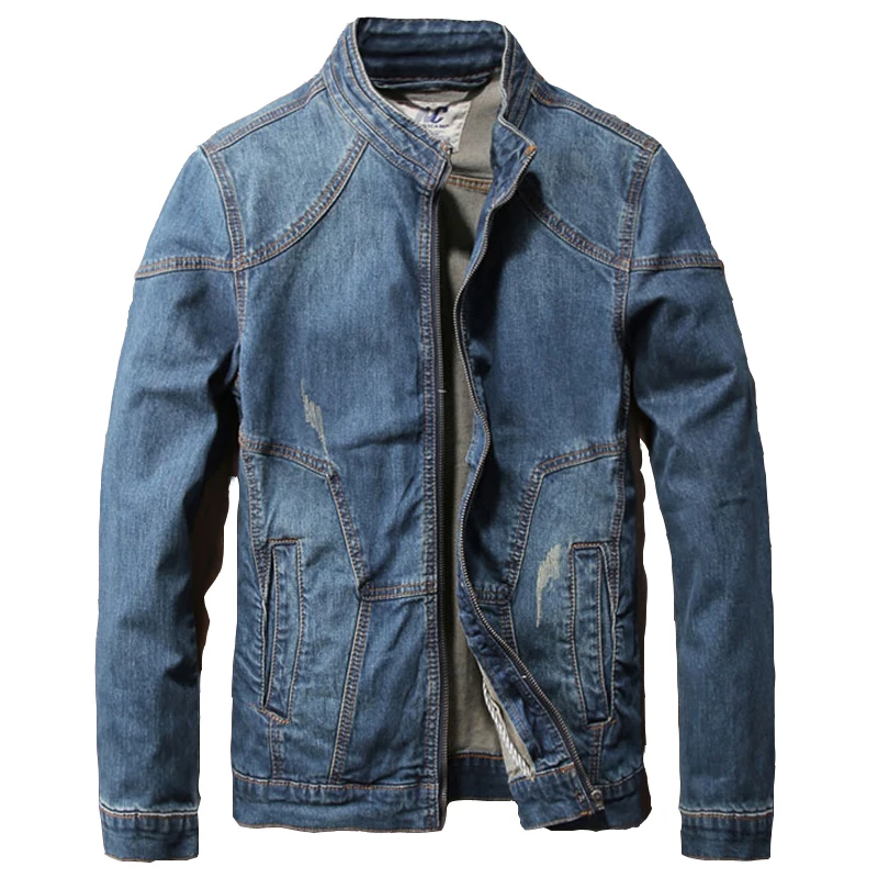 Повседневное Slim Fit Джинсовые куртки для Для мужчин Брендовая Дизайнерская обувь