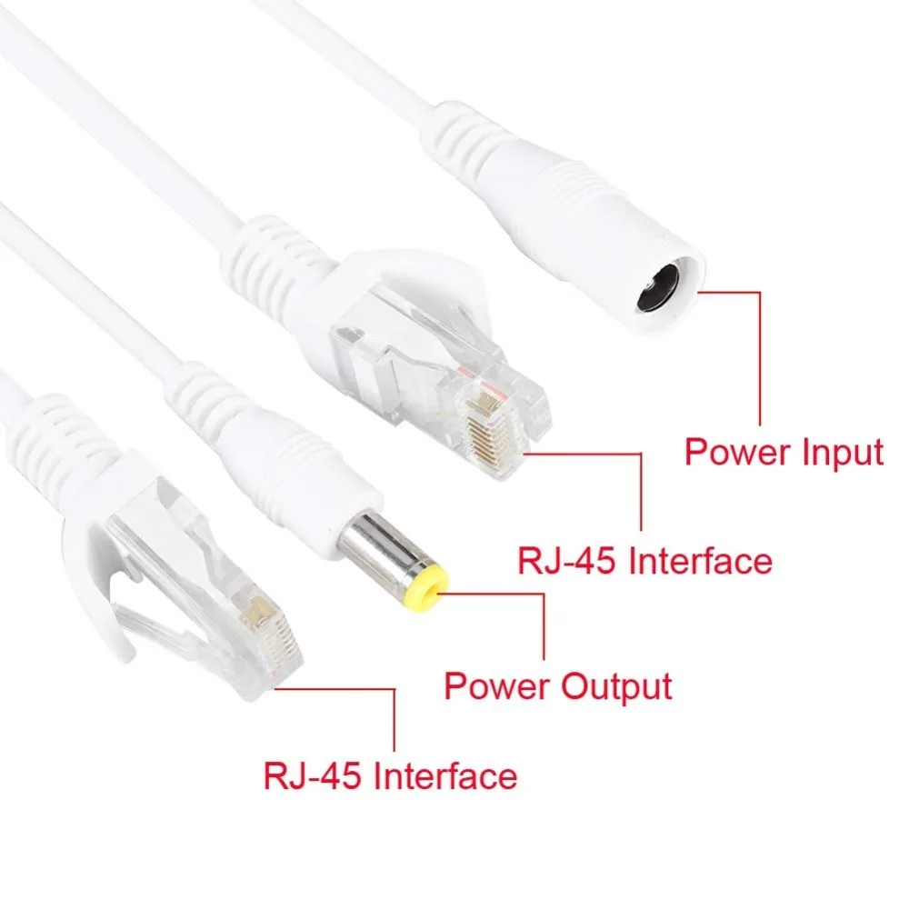 Адаптер питания POE RJ45 1 пара кабель Power Over Ethernet переходник инжектора сплиттер