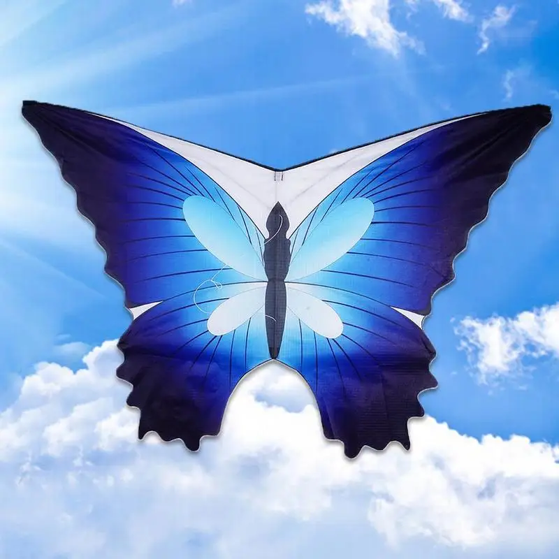 Butterfly Kite with 30m Line Blue Outdoor Toy Game Parent-child | Kites & Accessories