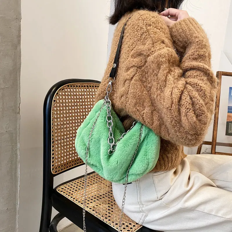 Faux Bag Women 2020 Chain Crossbody Shoulder Handbag Purse Brand Designer Handbags Fashion Winter New