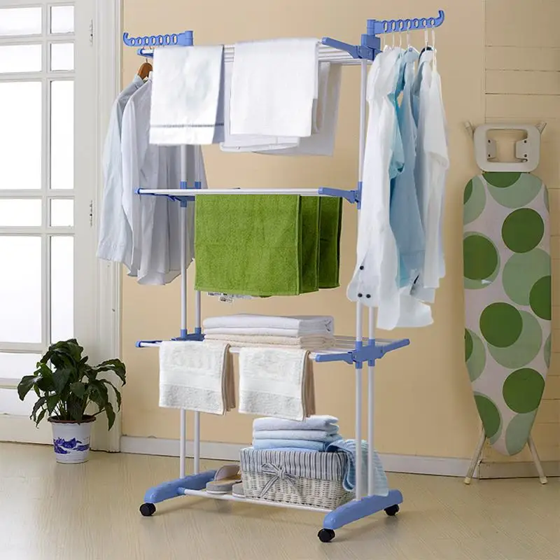 

Three Layers Multi-port Support Hangers For Clothes Drying Rack Multifunction Plastic Clothes Rack Drying Hanger Storage Hangers