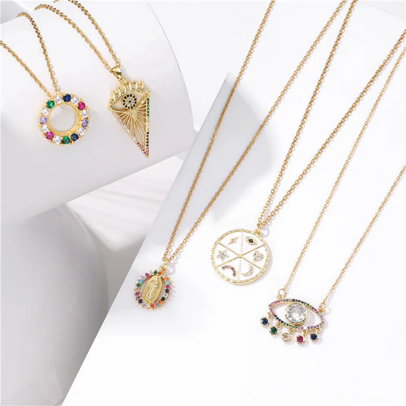 cmoonry модная Золотая цепочка ожерелье для женщин и мужчин роскошный крест сглаза