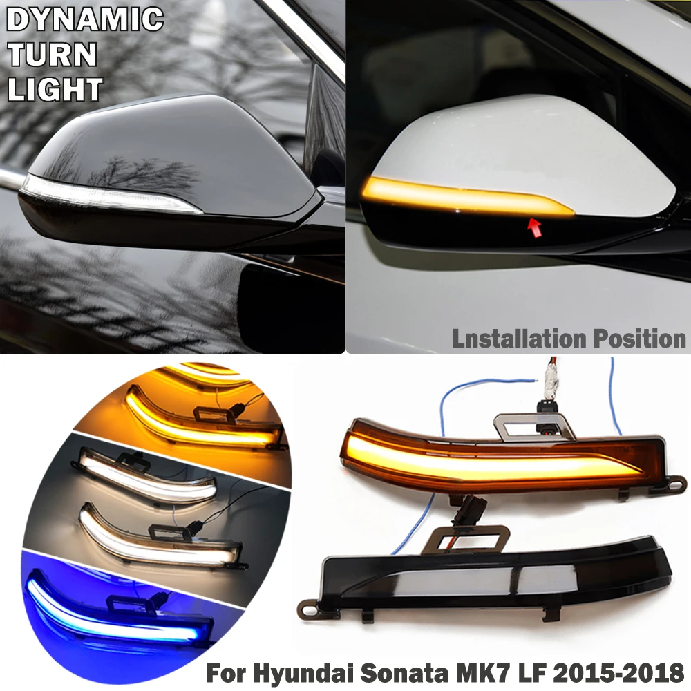 

Side Mirror indicator Dynamic Sequential Flowing LED Turn Signal Light For Hyundai Sonata MK7 LF 2015-2018