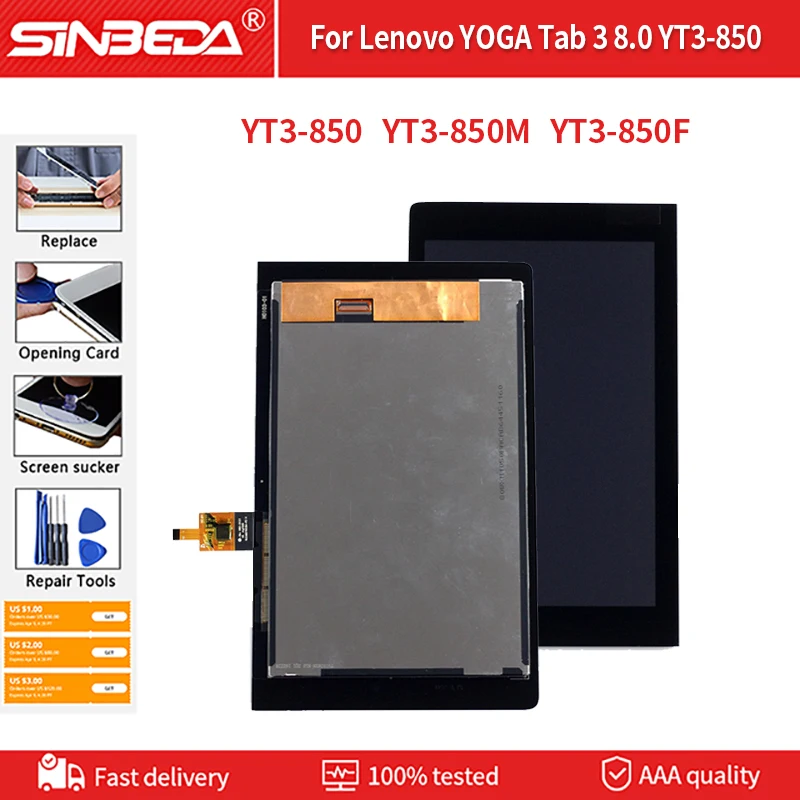 Для Lenovo YOGA Tab 3 8 0 YT3-850 YT3-850M YT3-850F ЖК-дисплей сенсорный + экран дигитайзер сборка