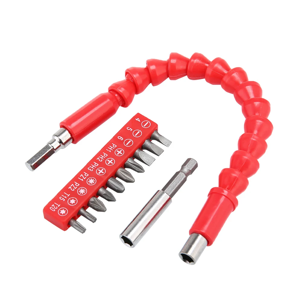 

12pcs Flexible Shaft Connecting Electronics Drill Screwdriver Bit Head Extension Rod Kit Power Tool Accessories