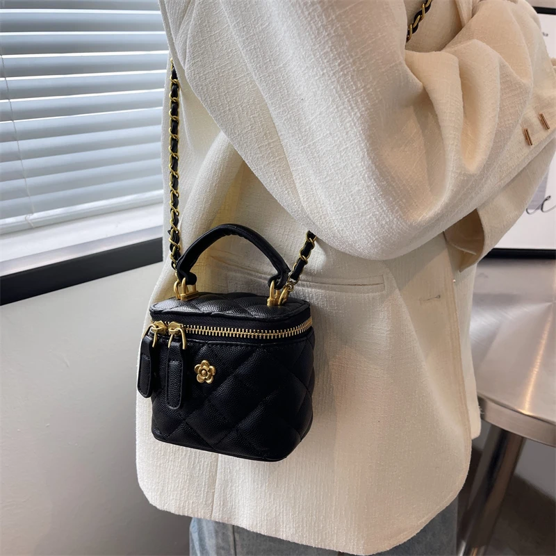 Роскошная мини-коробка из искусственной кожи сумка-слинг через плечо с короткими