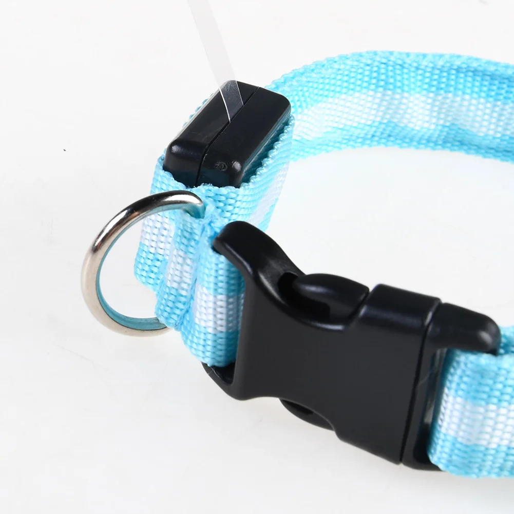

LED Light Pet Collar 2.0 cm Striped Colorful Adjustable Dog Collar S/M/L
